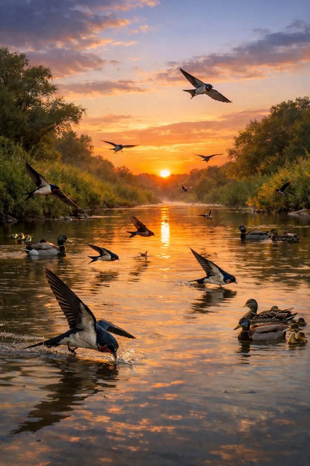 El espectáculo de las golondrinas